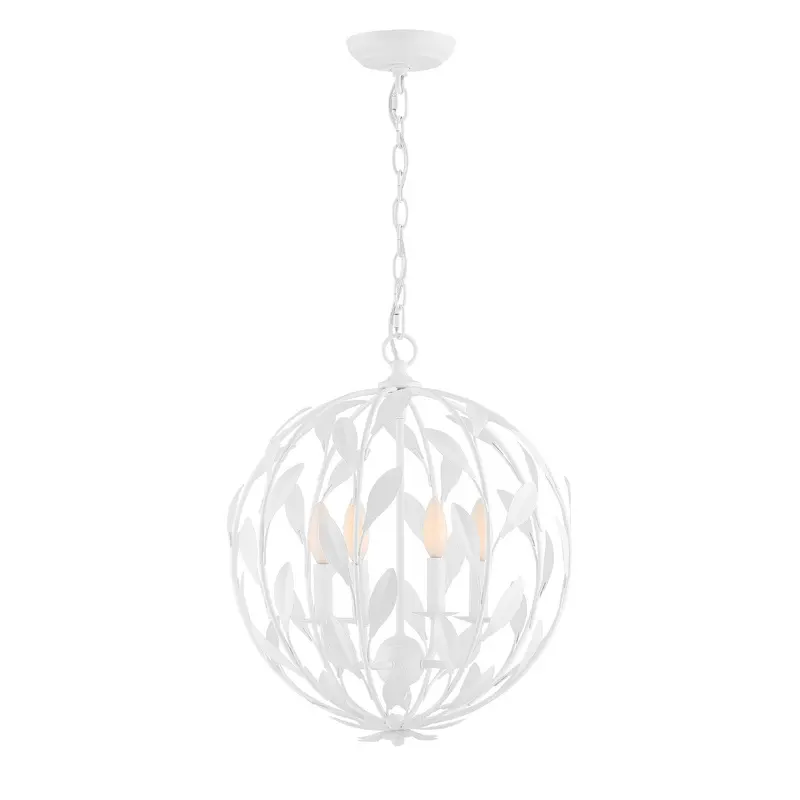 Broche Four Light Chandelier Matte White