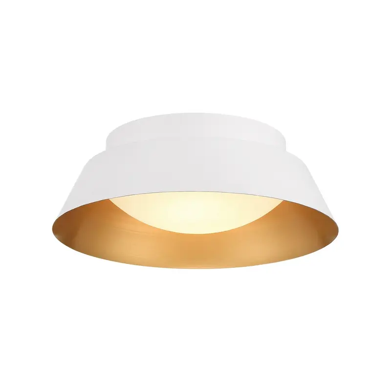 Donoven Two Light Flush Mount White + Gold