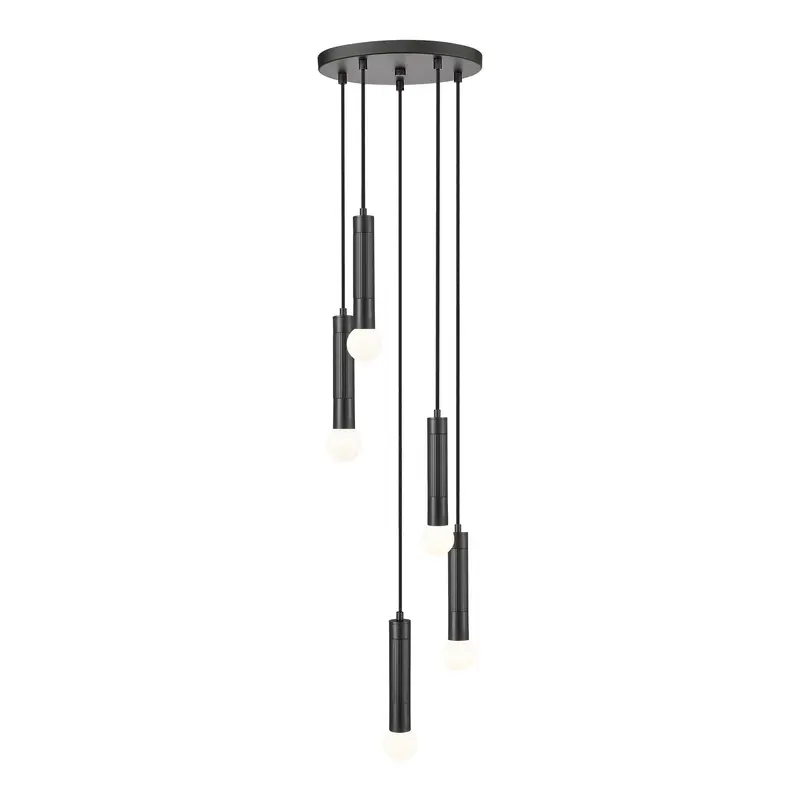 Stari Five Light Chandelier Matte Black