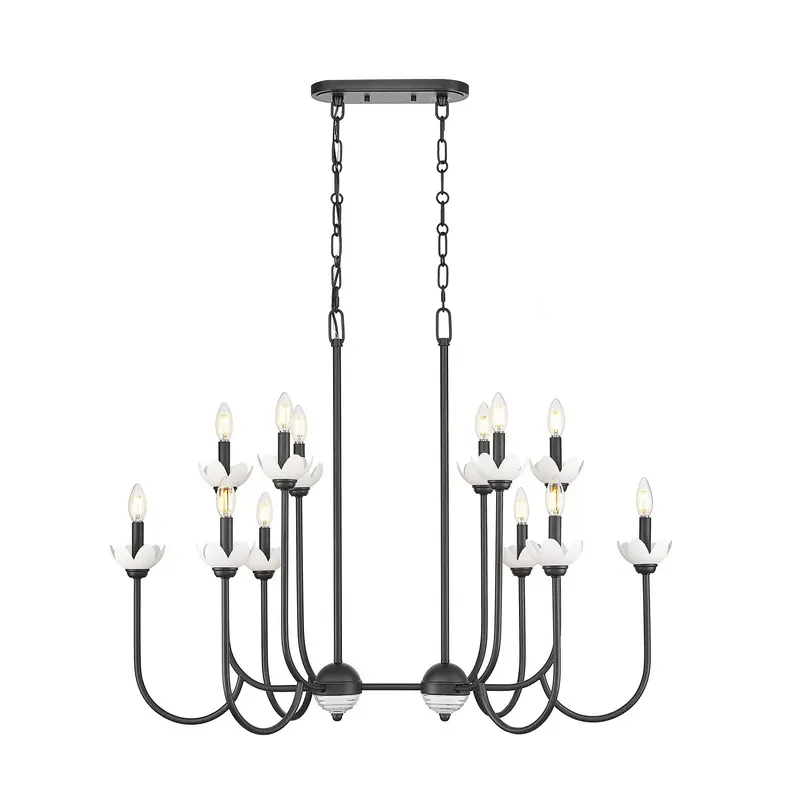 Allistair 12 Light Linear Chandelier Matte Black