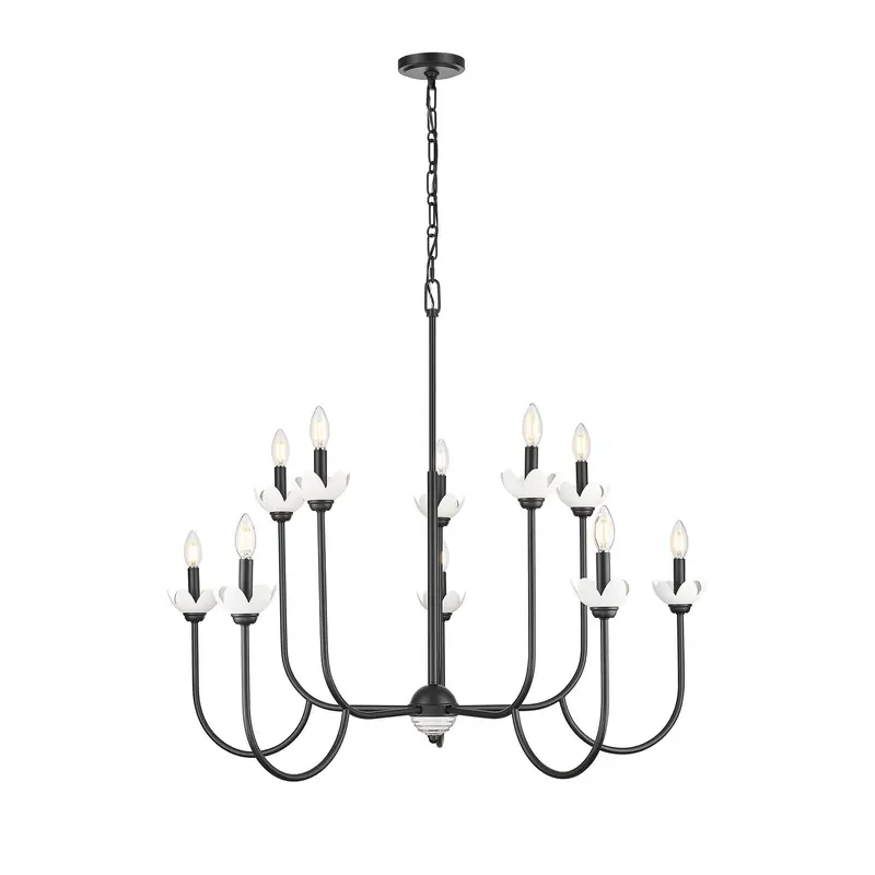 Allistair Ten Light Chandelier Matte Black