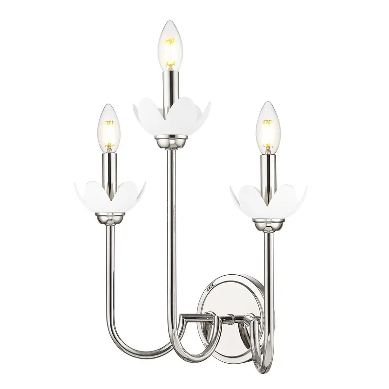 Allistair Three Light Wall Sconce Polished Nickel