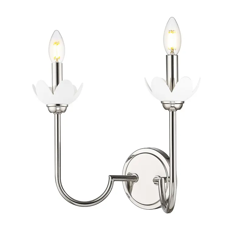 Allistair Two Light Wall Sconce Polished Nickel