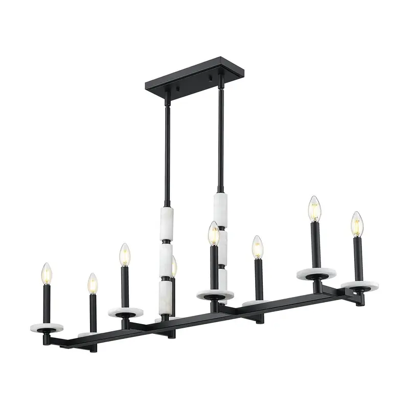 Kaden Eight Light Linear Chandelier Matte Black