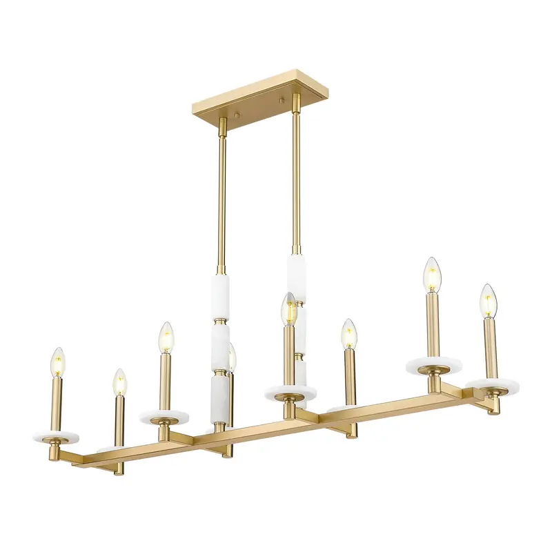 Kaden Eight Light Linear Chandelier Modern Gold