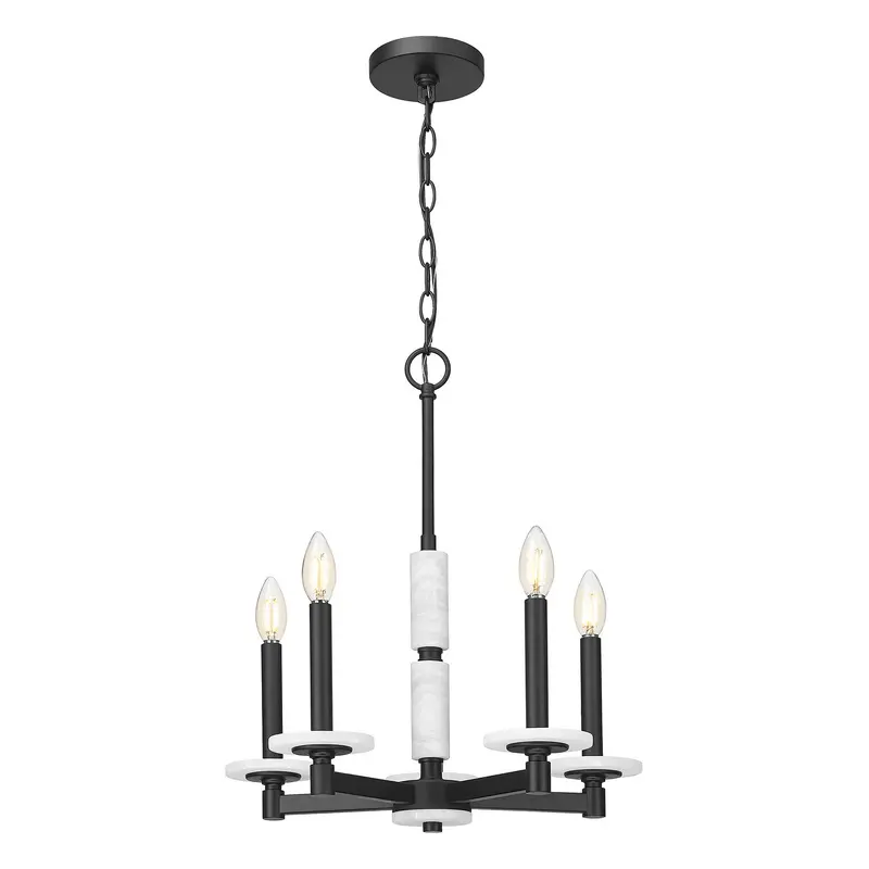 Kaden Five Light Chandelier Matte Black