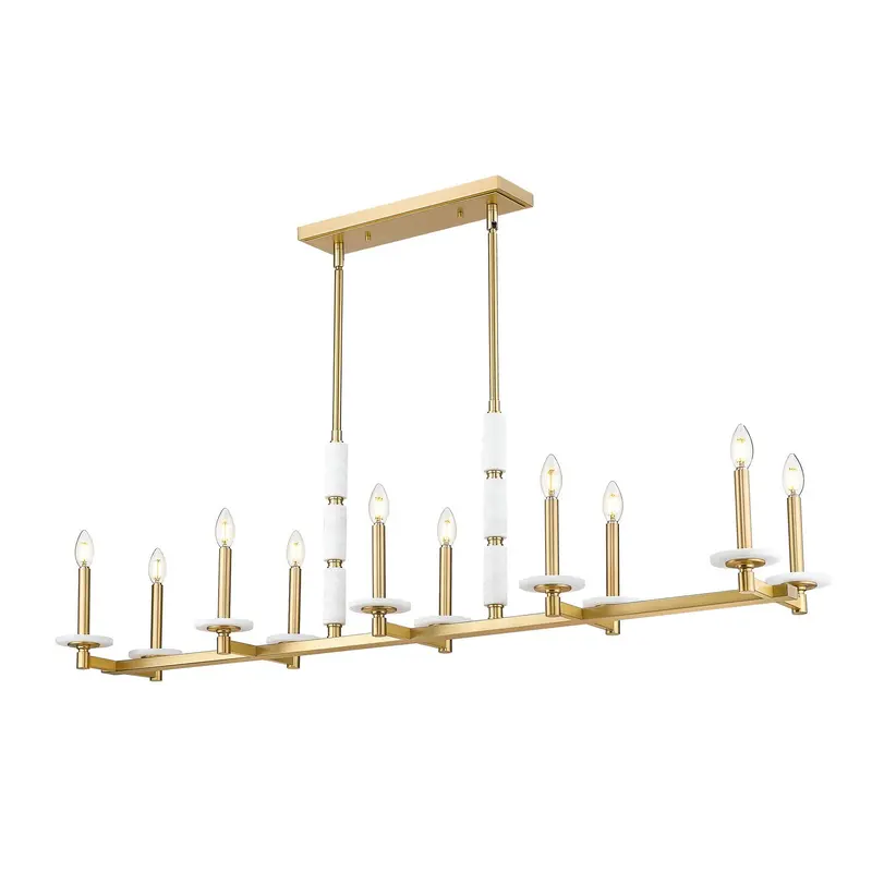 Kaden Ten Light Linear Chandelier Modern Gold