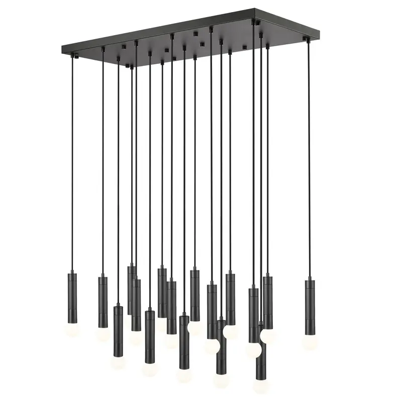 Stari 17 Light Linear Chandelier Matte Black