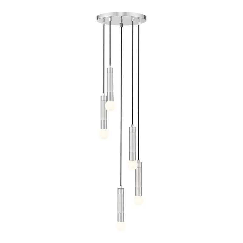 Stari Five Light Chandelier Brushed Nickel