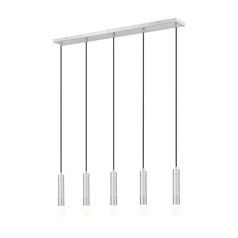 Stari Five Light Linear Chandelier Brushed Nickel