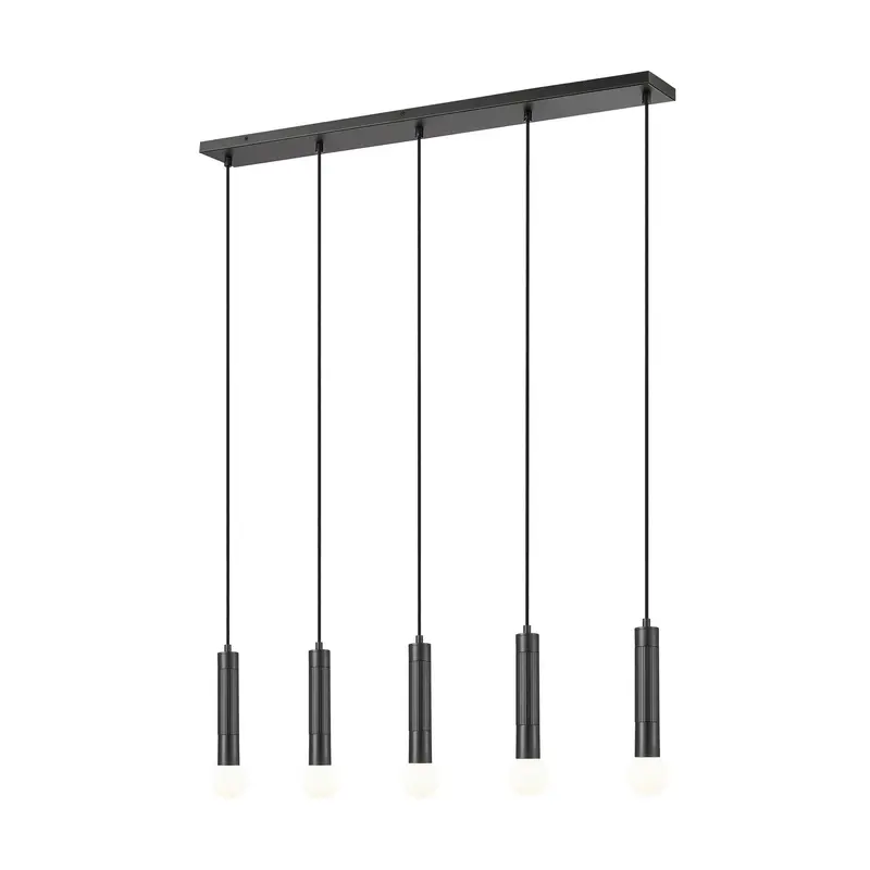Stari Five Light Linear Chandelier Matte Black