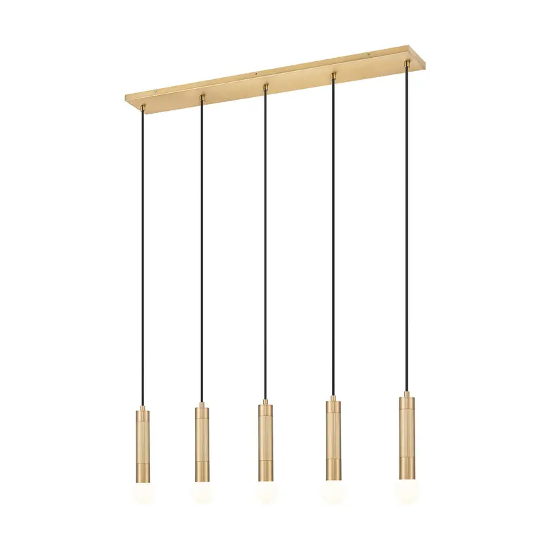 Stari Five Light Linear Chandelier Modern Gold