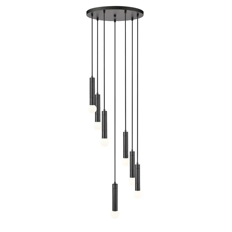Stari Seven Light Chandelier Matte Black