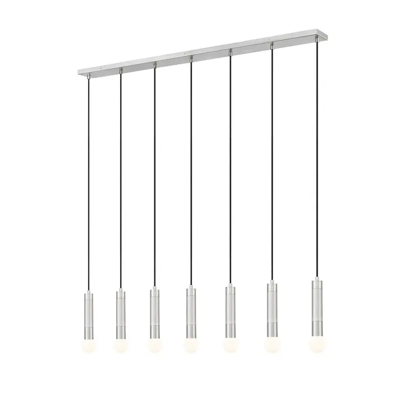 Stari Seven Light Linear Chandelier Brushed Nickel