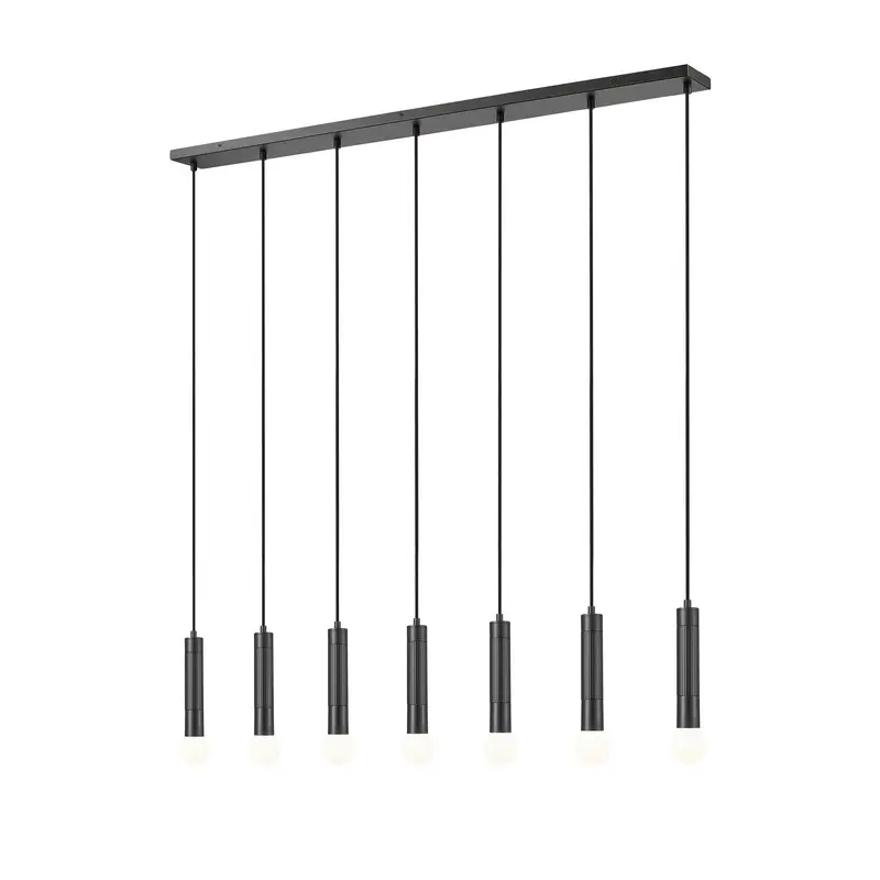 Stari Seven Light Linear Chandelier Matte Black