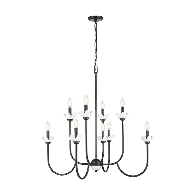 Allistair Eight Light Chandelier Matte Black