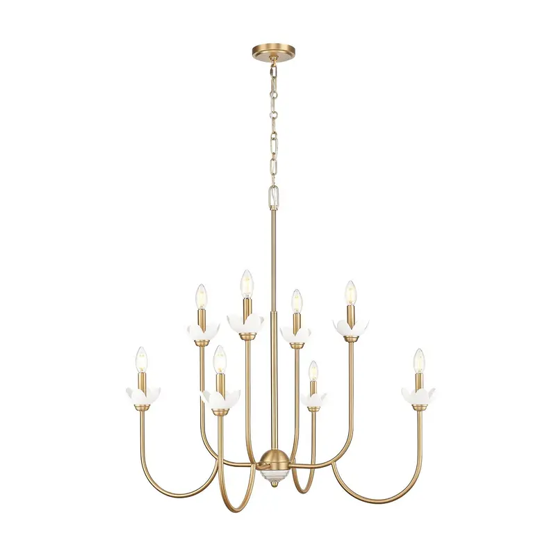 Allistair Eight Light Chandelier Modern Gold