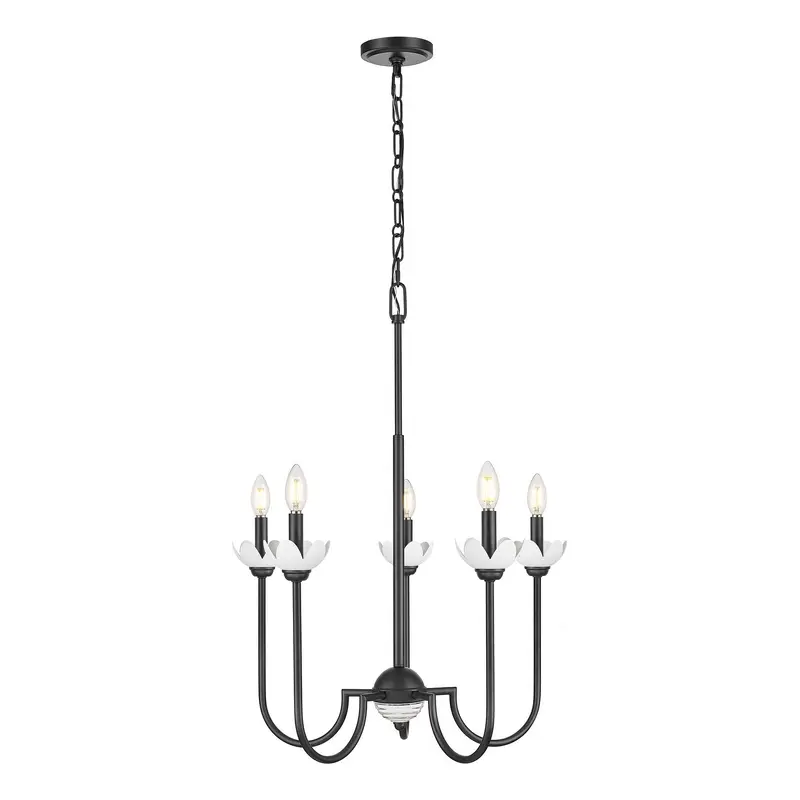 Allistair Five Light Chandelier Matte Black