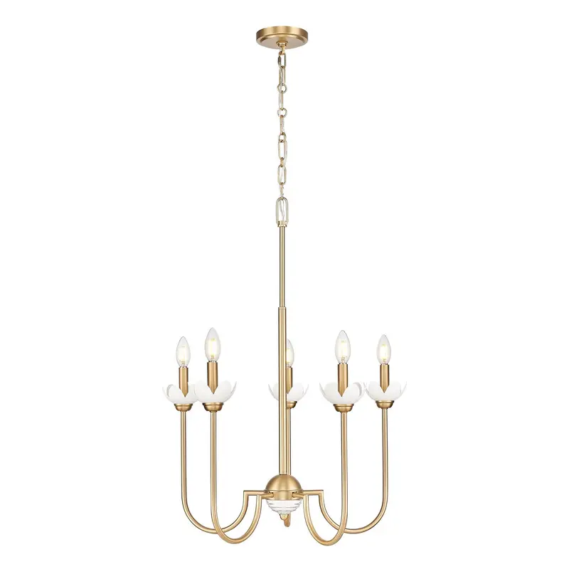 Allistair Five Light Chandelier Modern Gold