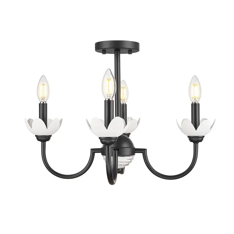 Allistair Four Light Semi Flush Mount Matte Black