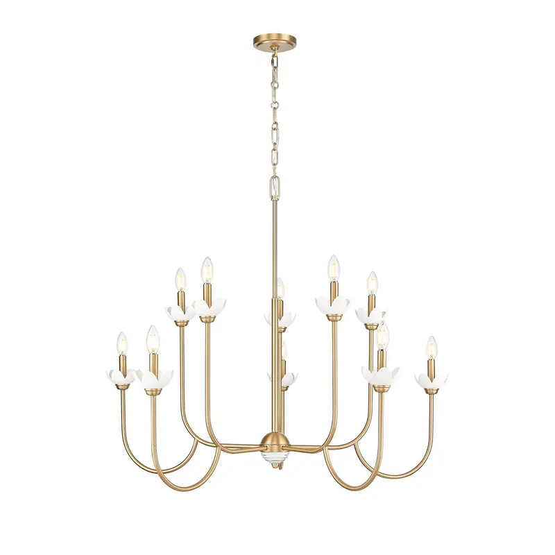 Allistair Ten Light Chandelier Modern Gold