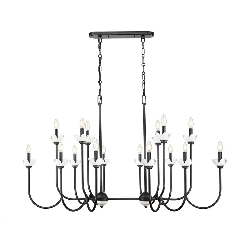 Allistair 16 Light Linear Chandelier Matte Black