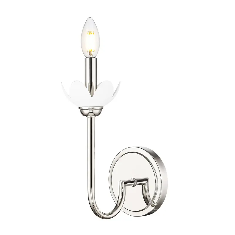 Allistair One Light Wall Sconce Polished Nickel