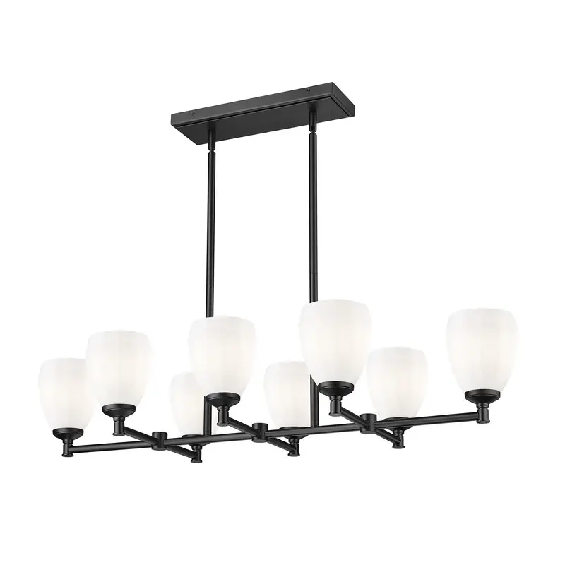 Oren Eight Light Linear Chandelier Matte Black