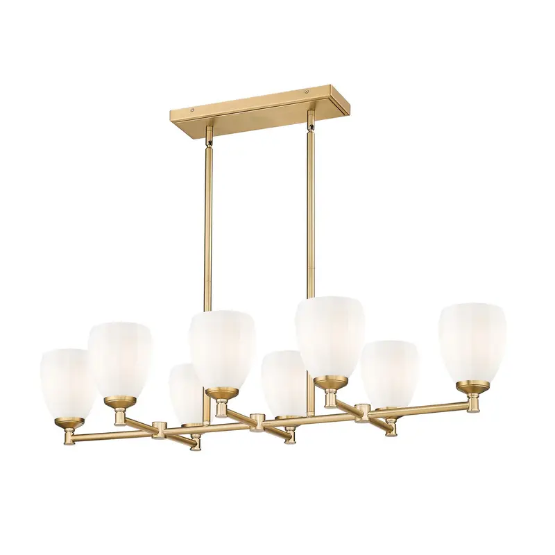 Oren Eight Light Linear Chandelier Modern Gold
