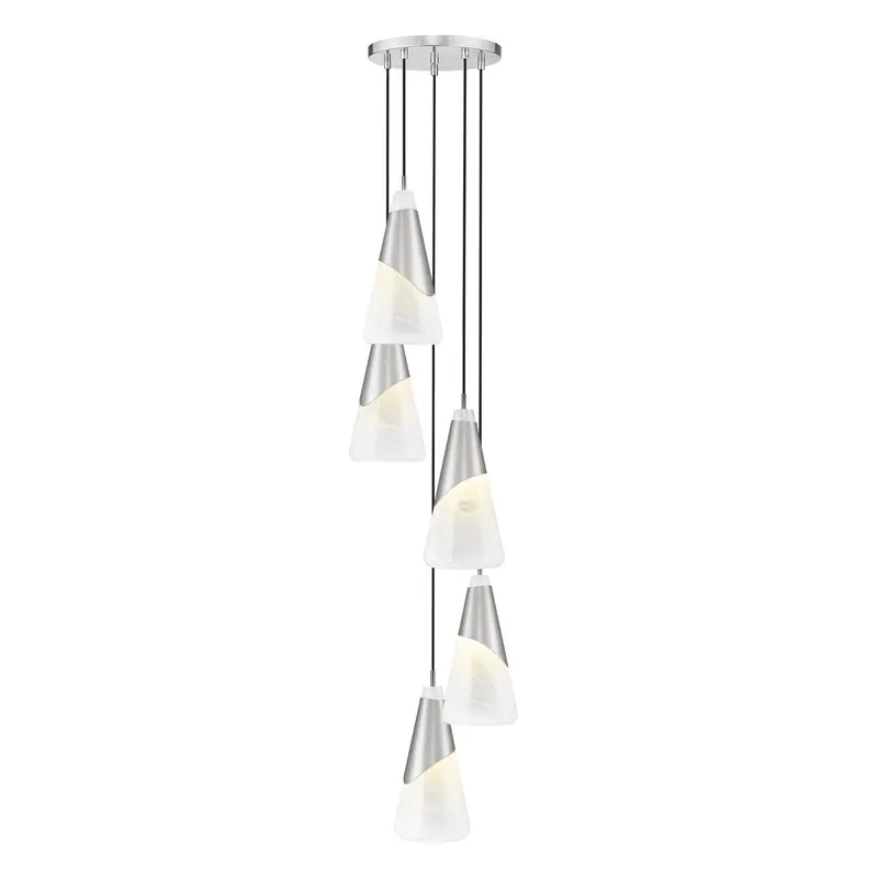 Aimie Five Light Chandelier Brushed Nickel