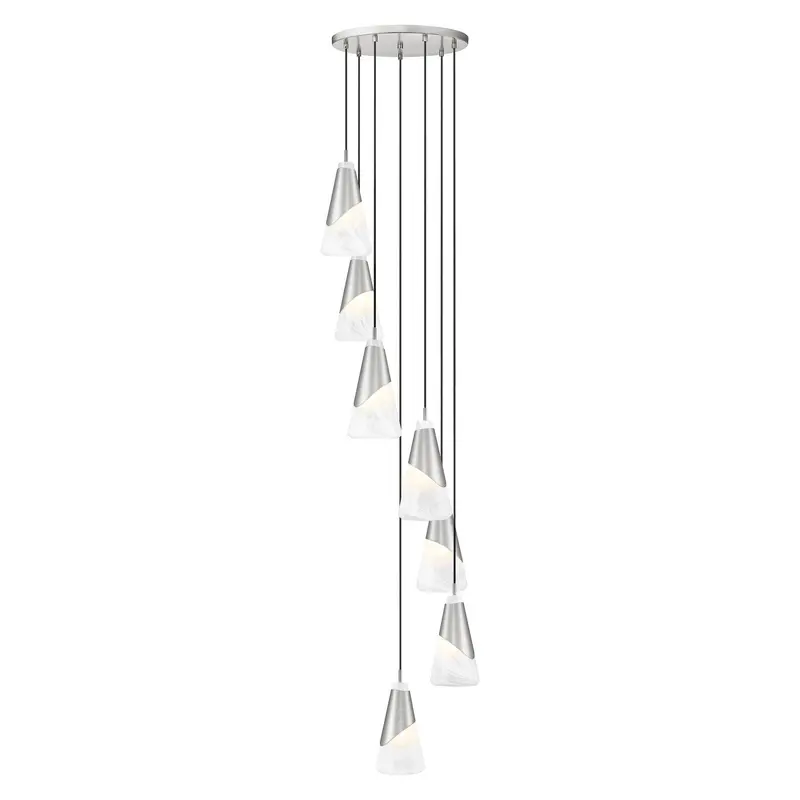 Aimie Seven Light Chandelier Brushed Nickel