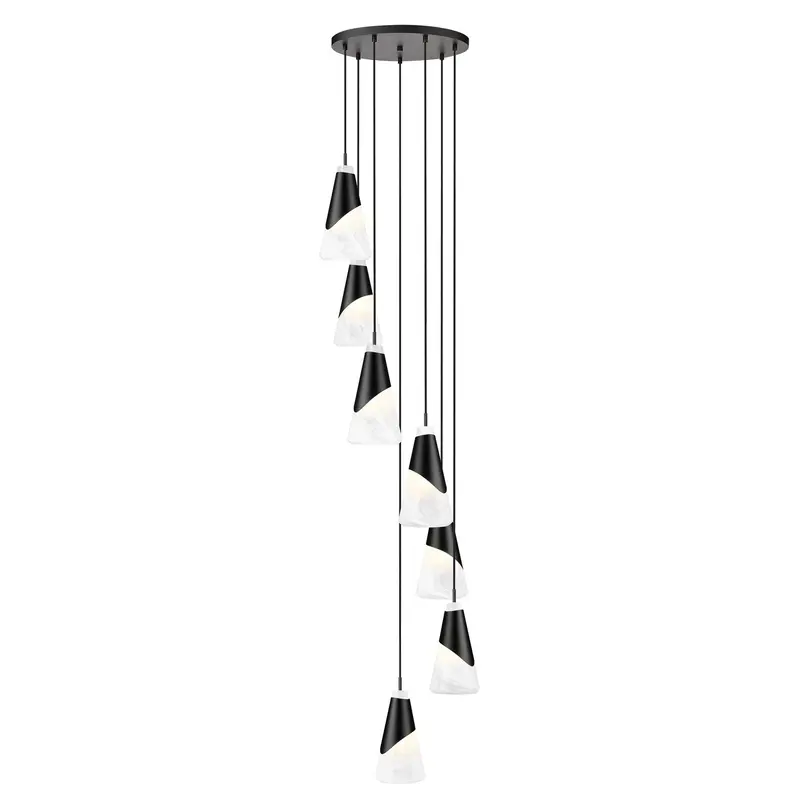 Aimie Seven Light Chandelier Matte Black