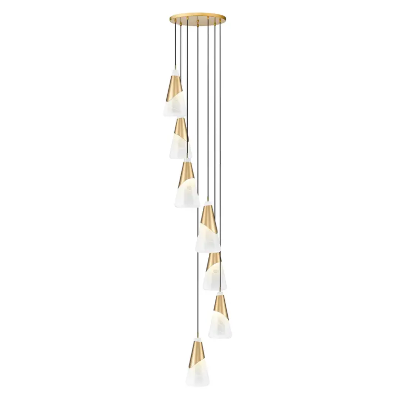 Aimie Seven Light Chandelier Modern Gold
