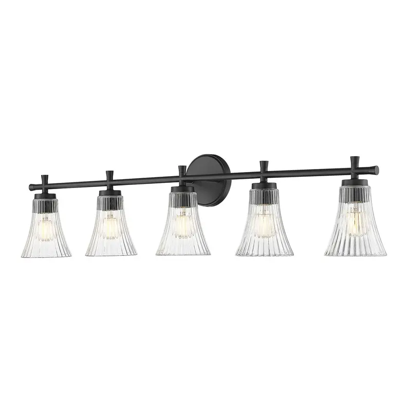 Belle Five Light Vanity Matte Black