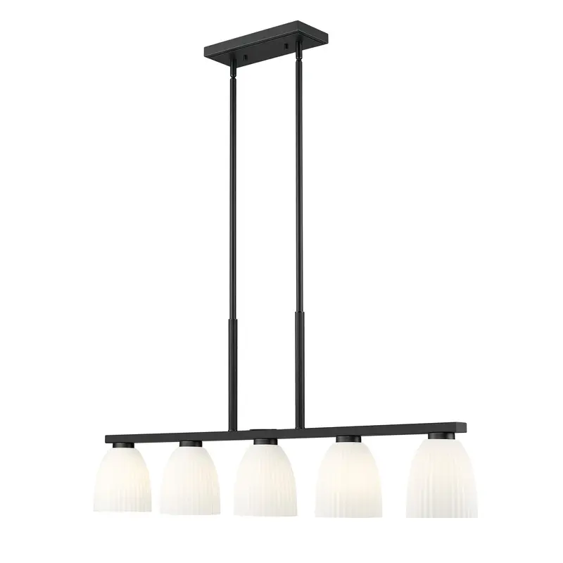 Naya Five Light Linear Chandelier Matte Black