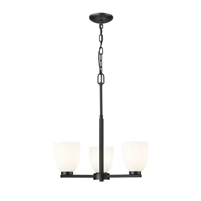 Naya Three Light Chandelier Matte Black
