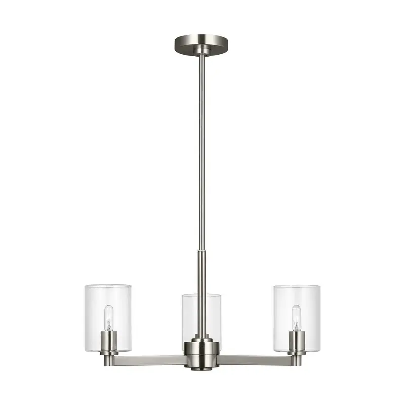 Fullton Three Light Chandelier Brushed Nickel