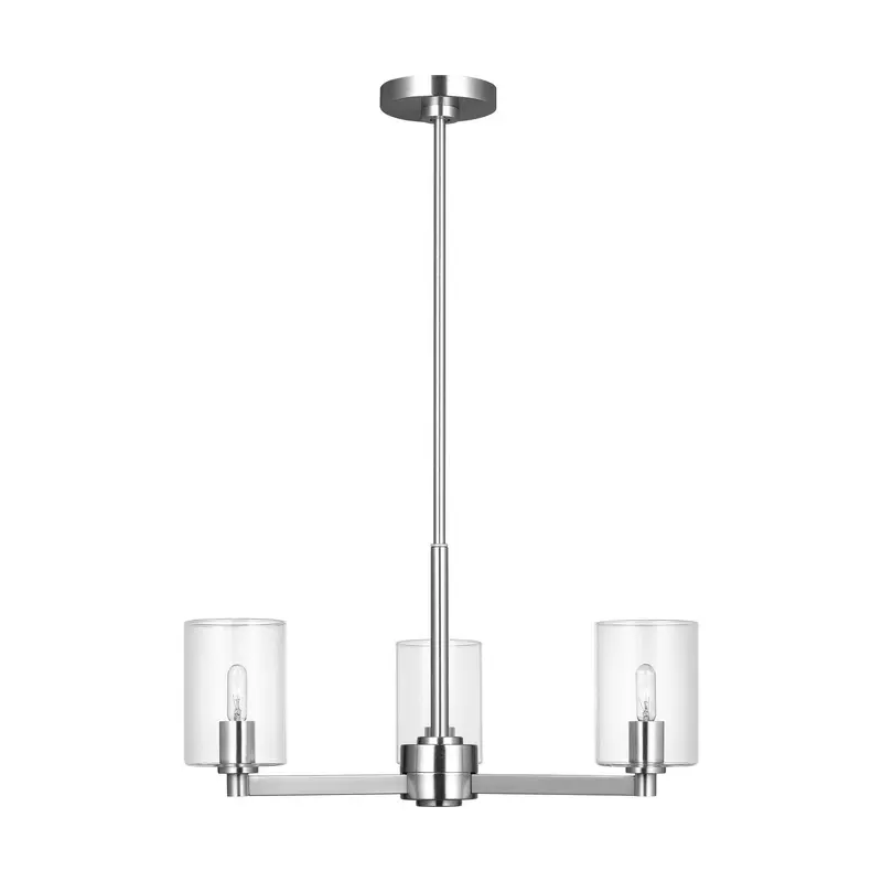 Fullton Three Light Chandelier Chrome