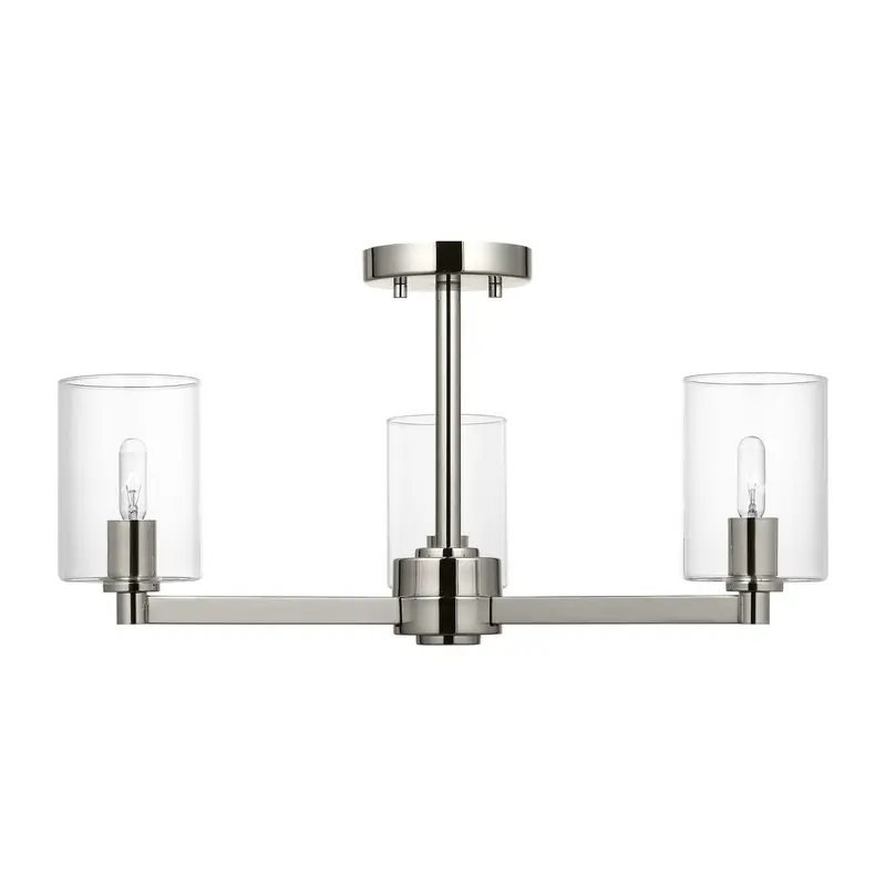Fullton Three Light Semi-Flush Mount Brushed Nickel