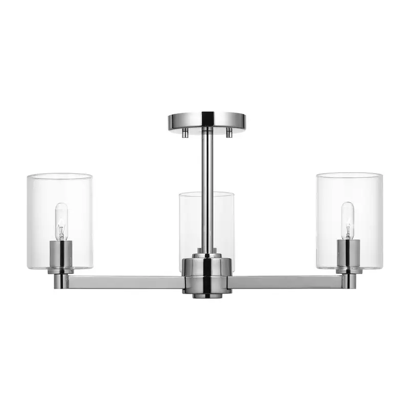 Fullton Three Light Semi-Flush Mount Chrome