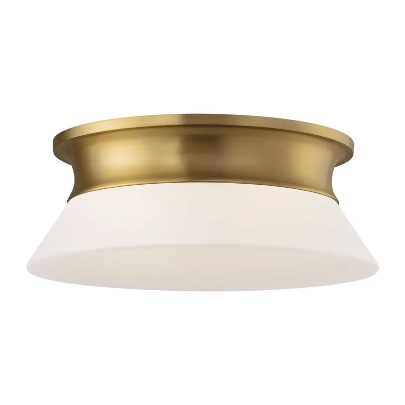 Panos Two Light Flush Mount Burnished Brass