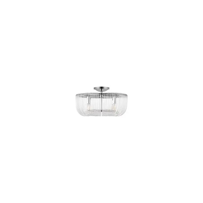 Pierce Four Light Flush Mount Polished Nickel