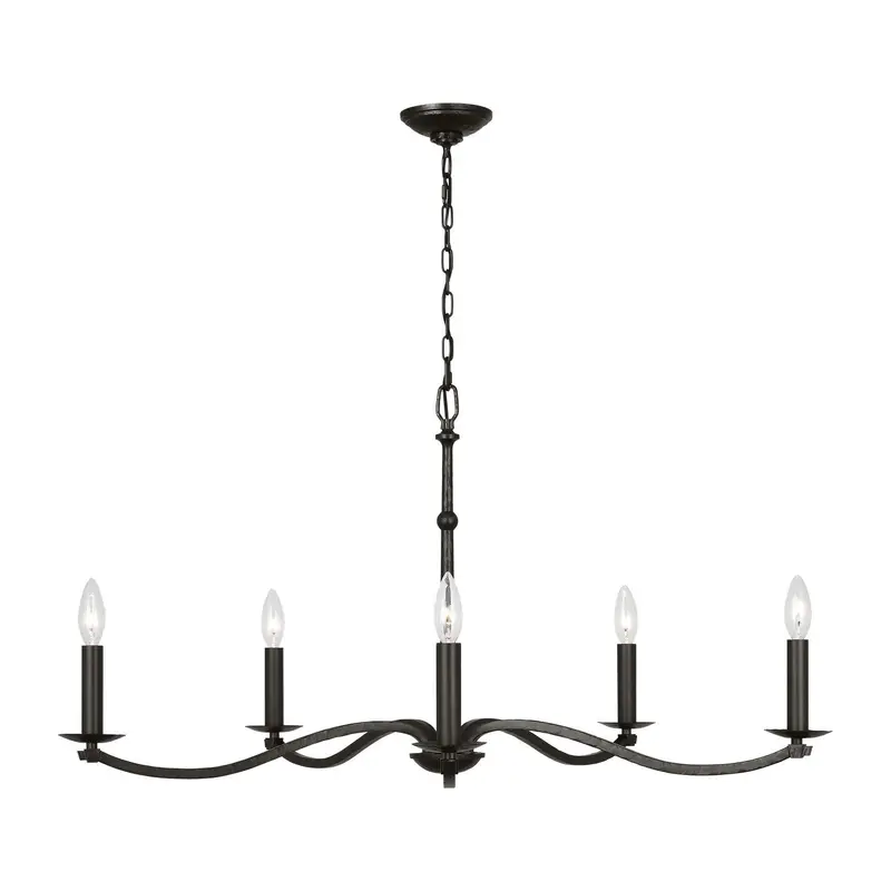 Wellen Five Light Chandelier Aged Iron