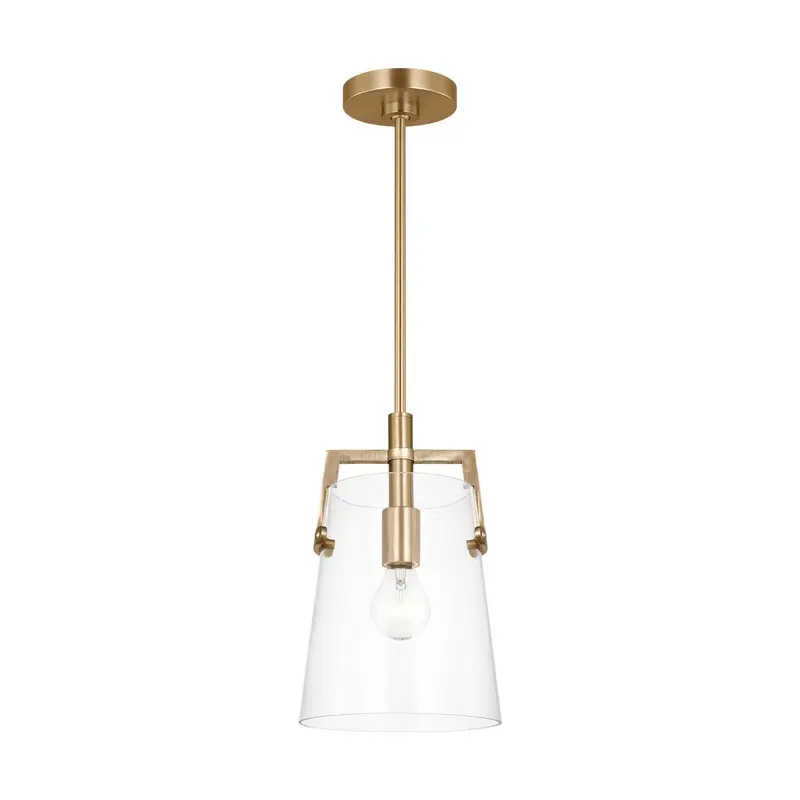Crofton One Light Pendant Satin Brass