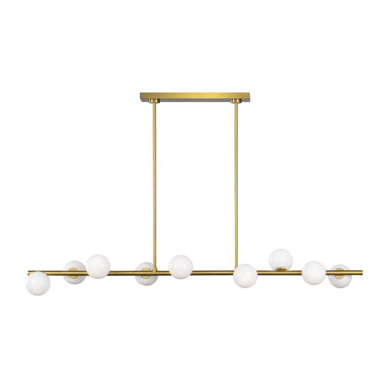 Altair Nine Light Linear Chandelier Burnished Brass
