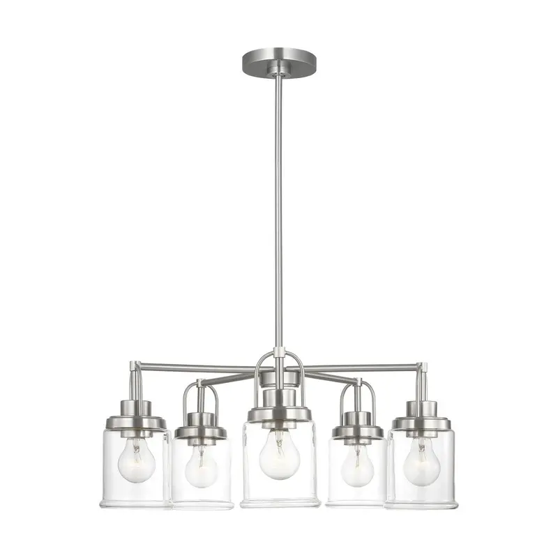 Anders Five Light Chandelier Brushed Nickel
