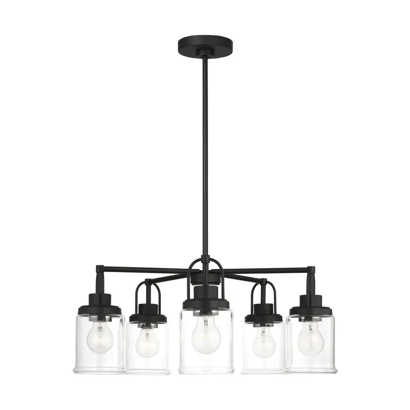 Anders Five Light Chandelier Midnight Black