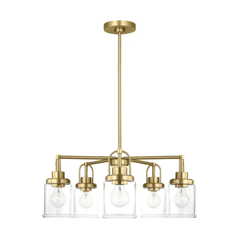 Anders Five Light Chandelier Satin Brass