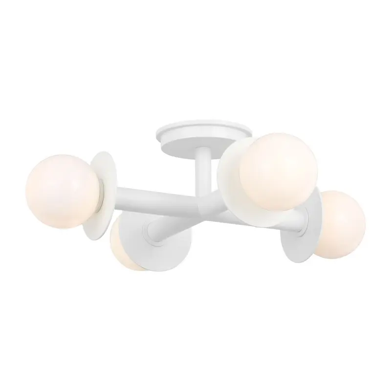 Nodes Four Light Semi-Flush Mount Matte White
