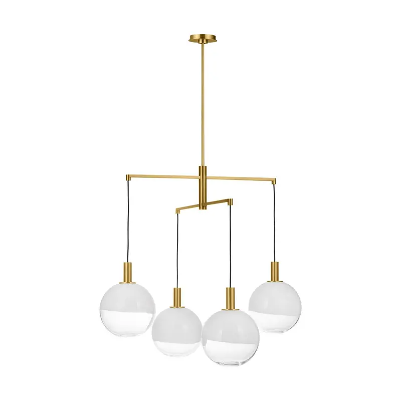 Torian Four Light Chandelier Burnished Brass